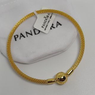 Gold mesh Pandora bracelet in gold mesh