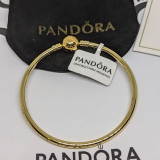Gold Pandora classic bangle bracelet in gold