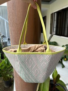 Halo Halo Mini Basket bag in pink & green w/ Neon straps (limited)