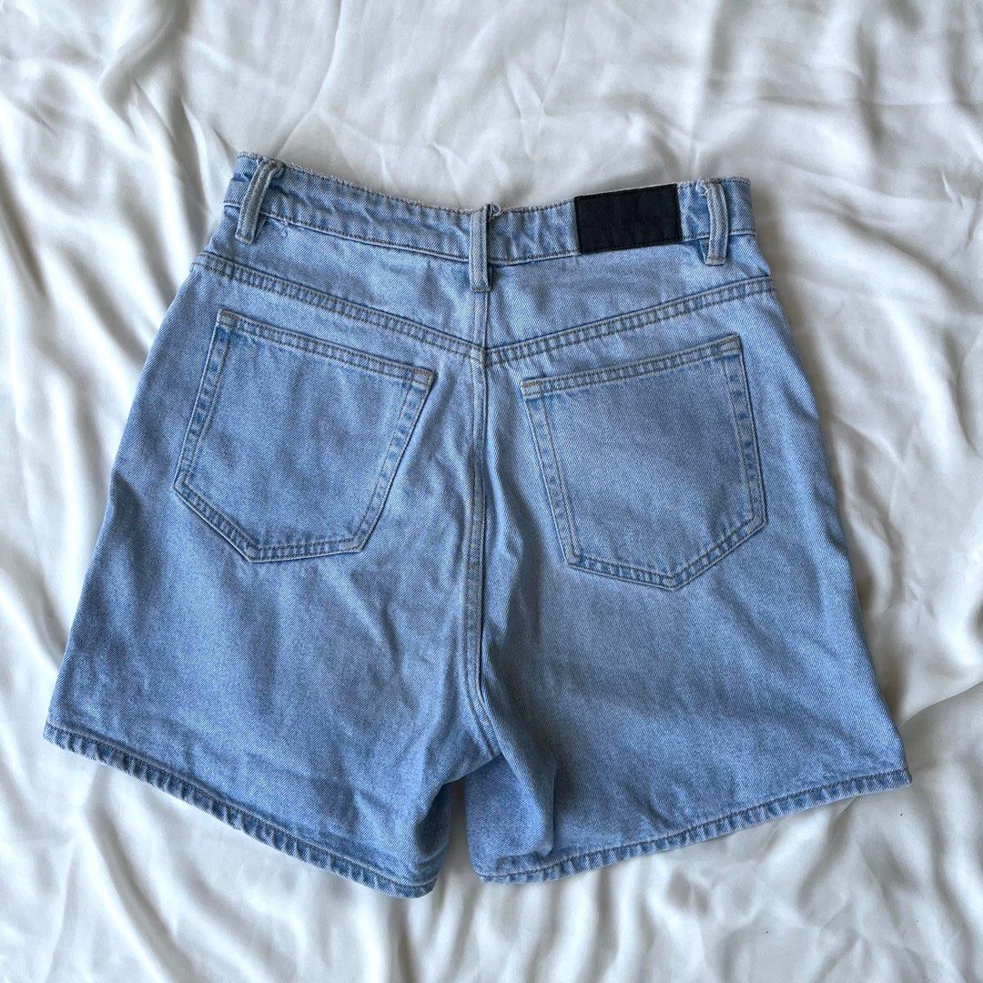 Highwaist Maong Denim Shorts Reworked Vintage Blue
