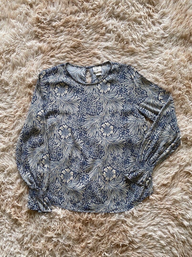 H M x William Morris Viscose Blouse Women s Fashion Tops Blouses on Carousell