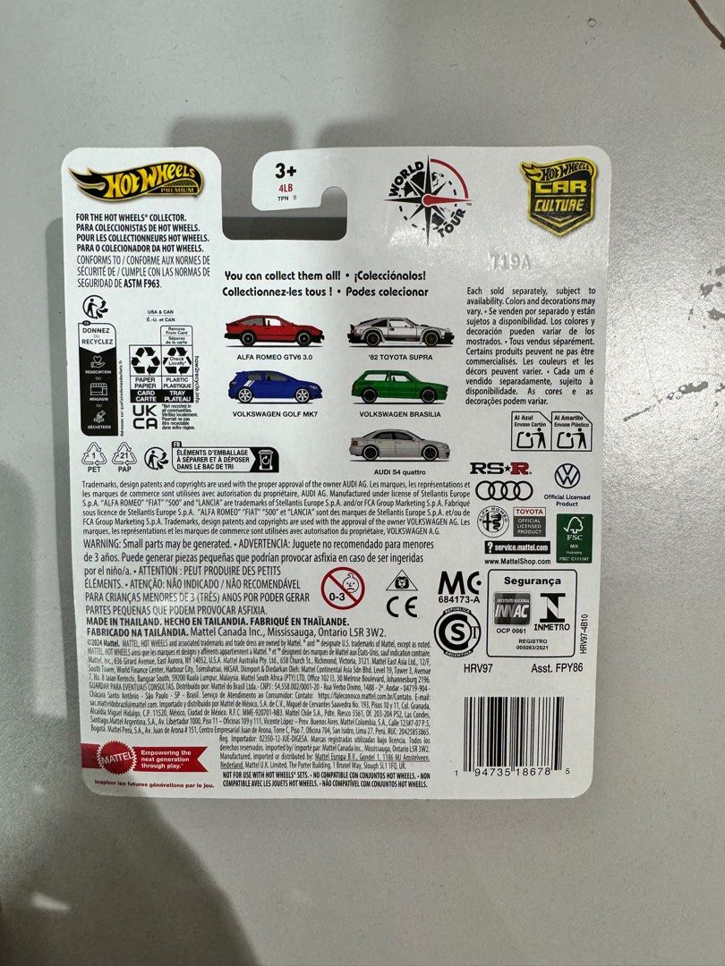 Hot Wheels Hotwheels Car Culture World Tour Toyota Supra 1982 1/64 Scale