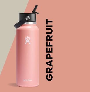 Hydro Flask Pink Grapefruit 40oz Wide Flex Straw Cap