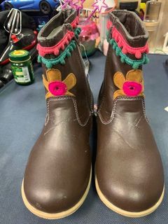 Kids Floral Brown Boots size 31