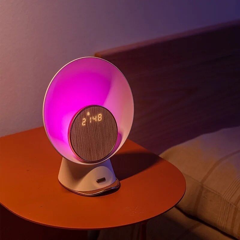 Moonlight Sensor Lamp & Speaker (Category: Clocks) located in Mandaluyong City. Submitted by erikacantoryu (Listing ID 1309664462, Image 3). Description: A great addition to your room, for you and your partner! RFS: won't use. 5in1 digital clock and wireless charger. Moonlight Sensor Lamp & Speaker Features: Introducing a versatile home device with a range of practical features: - It includes an automatic moonlight sensor night light which is gre