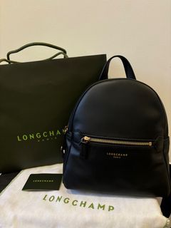 SUPER SALE New Authentic LONGCHAMP Paris Full Leather Black Backpack Bag pack with card, dustbag and paperbag