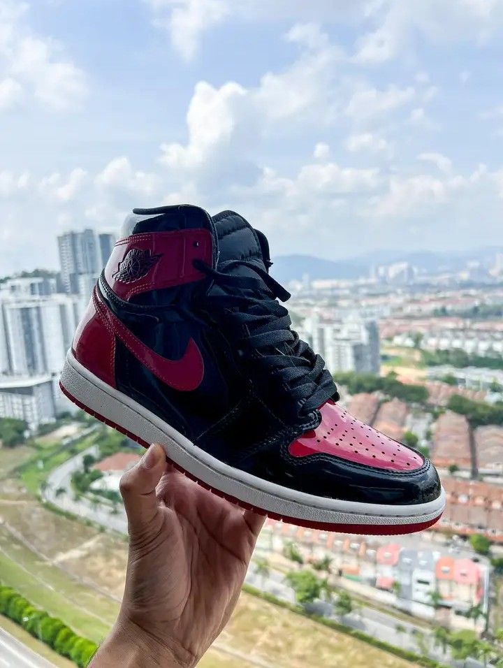 NIKE AJ1 OG RETRO HIGH Patent Bred Men s Fashion Footwear Sneakers on Carousell