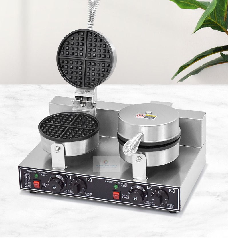 Pancake Waffle Maker Double Heads (Category: Other Kitchen Appliances) located in Manila. Submitted by makinaryageneral.merchandise (Listing ID 1154415476, Image 3). Description: Features 1. Stainless steel body 2. Stainless silk-screen panel 3. Good appearance 4. Easy to clean 5. Well design of handle can heat resistant and practical. 6. Non-stick, heat even that waffle with unique flavor 7. With temperature control and timing device 8. Easy to 