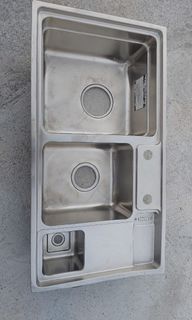 Prussia Big Size Three Tub Kitchen Sink Thick Stainless Steel Heavy Duty - SUS 304 vs Franke, Kohler