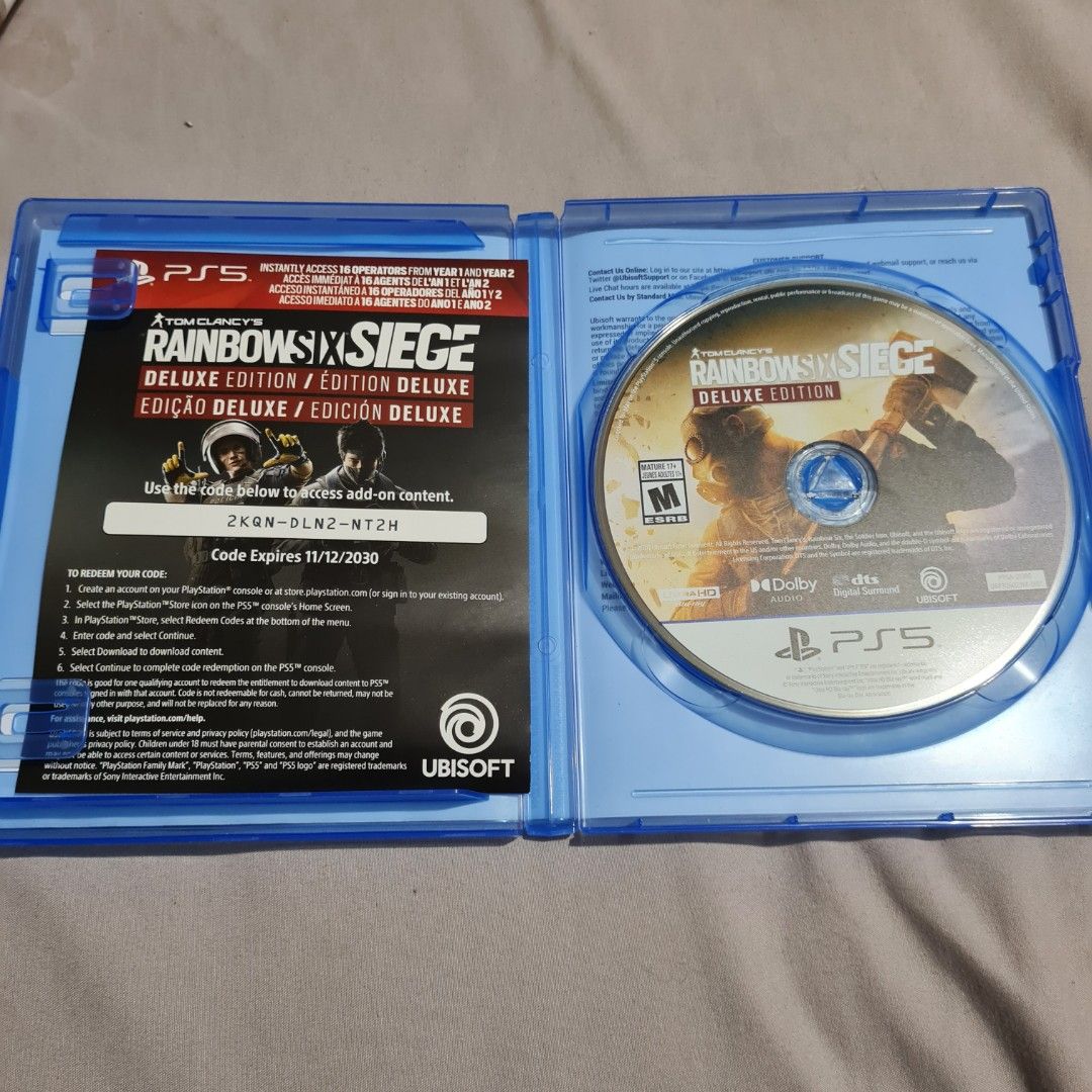 PS5 gaming CD (Category: PlayStation) located in Taguig. Submitted by roma2701 (Listing ID 1309718769, Image 2). Description: rainbow six siege-1300 horizon forbidden west-1200 2X used hindi na nilaro ng mga anak ko nagbusy na sa school..