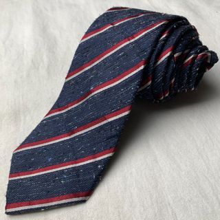Red Blue Stripes Narrow Necktie