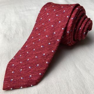 Red Geometric Narrow Necktie