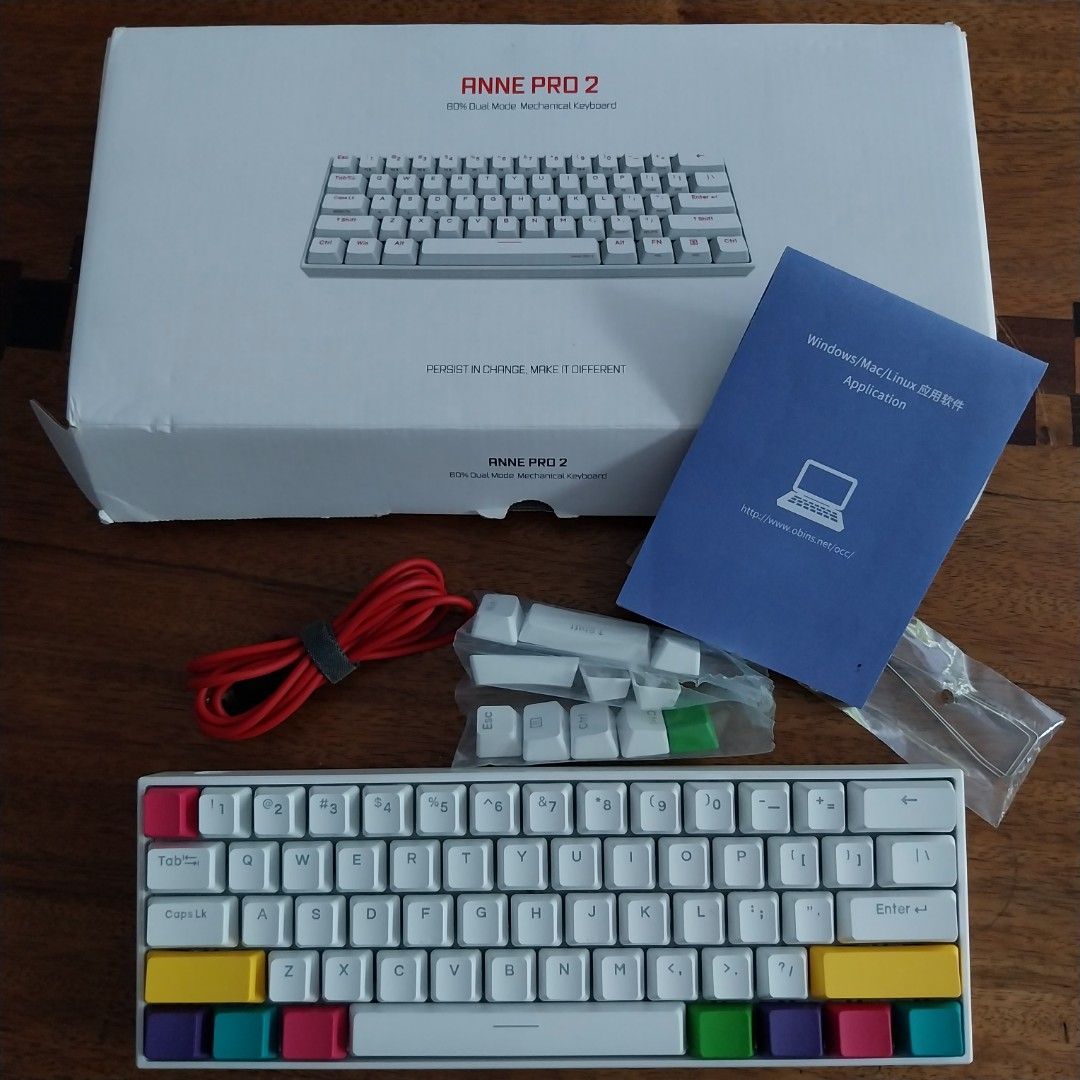 SALE‼️ANNE PRO 2 (Category: Computer Keyboard) located in Quezon City. Submitted by mgrc08 (Listing ID 1309612527, Image 3). Description: 60% Dual Mode Mechanical Keyboard Blue Switch AS GOOD AS NEW.
