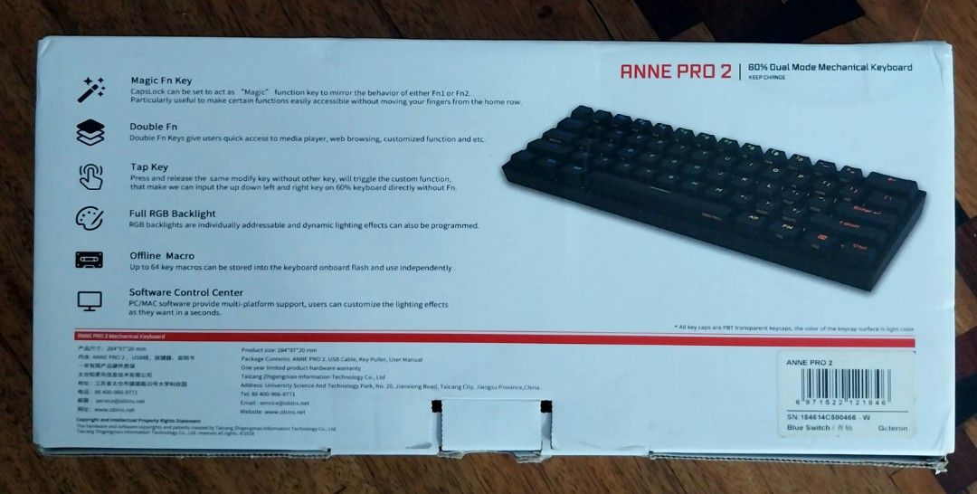 SALE‼️ANNE PRO 2 (Category: Computer Keyboard) located in Quezon City. Submitted by mgrc08 (Listing ID 1309612527, Image 2). Description: 60% Dual Mode Mechanical Keyboard Blue Switch AS GOOD AS NEW.