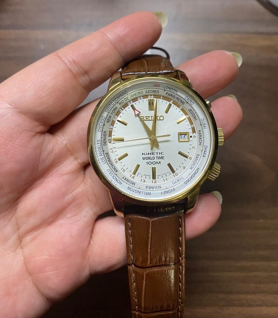 PROMO Seiko Kinetic World Time, Barang Mewah, Jam Tangan di Carousell