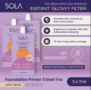 SELLING SOLA TINTED SUNSCREEN SPF50PA+++ in LIGHT BEIGE SHADE TRAVEL TRIO