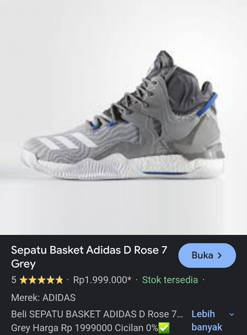 Sepatu Basket Adisas D Rose size 42 insole 27cm, Fesyen Pria