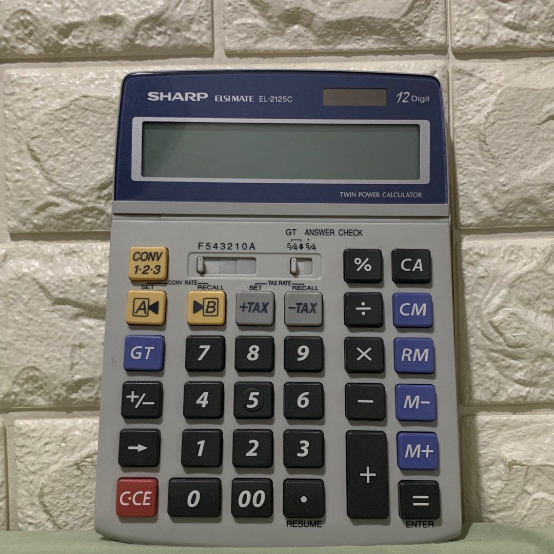 Sharp Elsimate EL-2125C Manual Calculator (Good for Accounting) (Category: Office & Business Technology) located in Mandaluyong City. Submitted by elayg (Listing ID 1309691753, Image 2). Description: Can be tilted Complete with box.