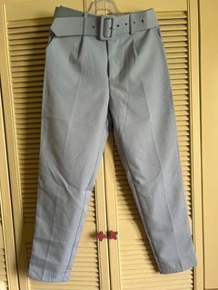 Shein Belted Light Blue Trousers