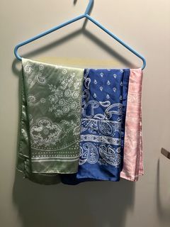 Silk bandanas ($30 for 3) Green, Pink, Blue64200166578818110