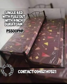 Single bed with pull out with mega foam