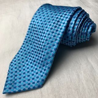 Solid Blue Weave Narrow Necktie
