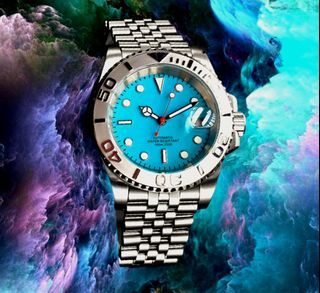 Tiffany Blue Yath Master Full Automatic Movement NH35 Pure Stainless still, Sapphire Glass
