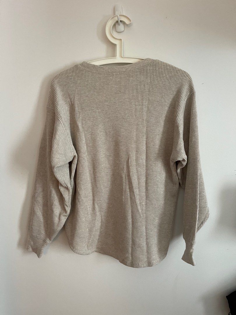 Uniqlo waffle knit sweater cheap