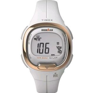 Women's Watch Timex Ironman Transit Sports Watch Activity Tracking Heart Rate White Rose Gold TW5M40