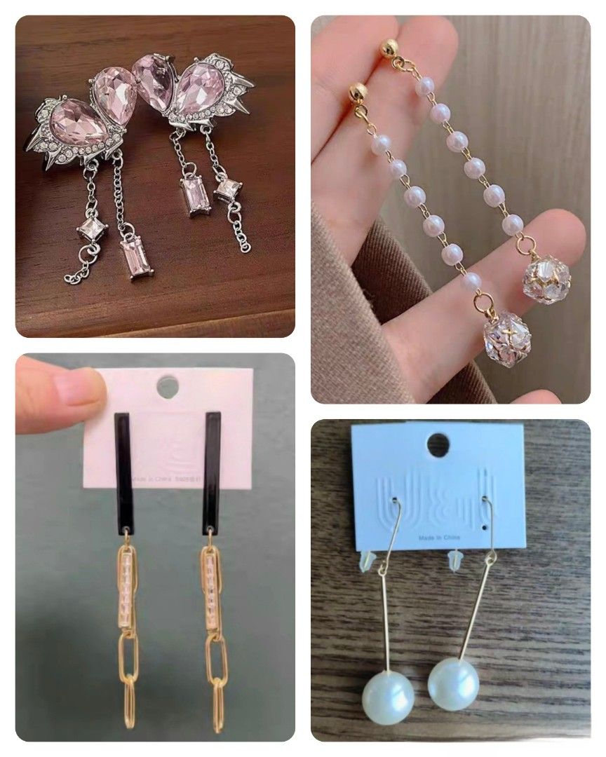 4 pairs long dangle earrings at 12 Women s Fashion Jewelry Organisers Earrings on Carousell