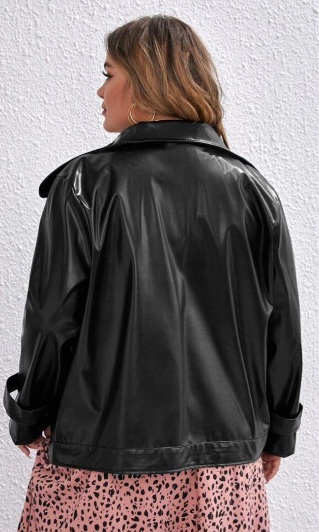 4xl Faux leather jacket from Shein (Category: Coats, Jackets and Outerwear) located in Tacloban City. Submitted by deedeecat (Listing ID 1306524029, Image 2). Description: Faux leather jacket from Shein, never been used. Dm for any questions!.