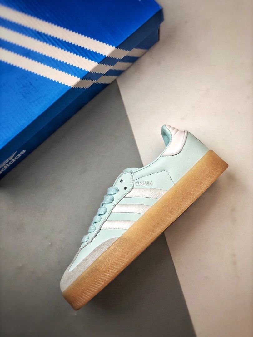 adidas gazelle silver green womens Adidas - Samba LT Sneaker in Semi Blue Burst & Cloud White main image 0