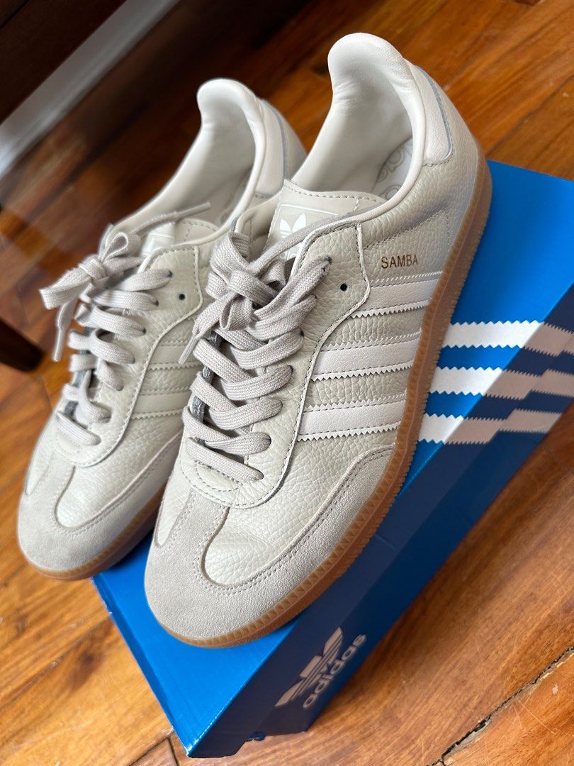 Adidas Samba OG Aluminum Chalk Beige, Men's Fashion, Footwear, Casual Shoes  on Carousell