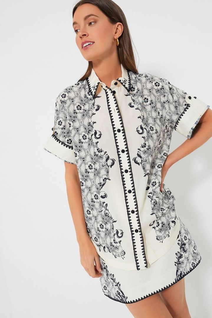 alemais airlie mini dress Almais Airlie printed linen minidress ALMAIS