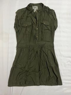 Army Green Buttoned Dress