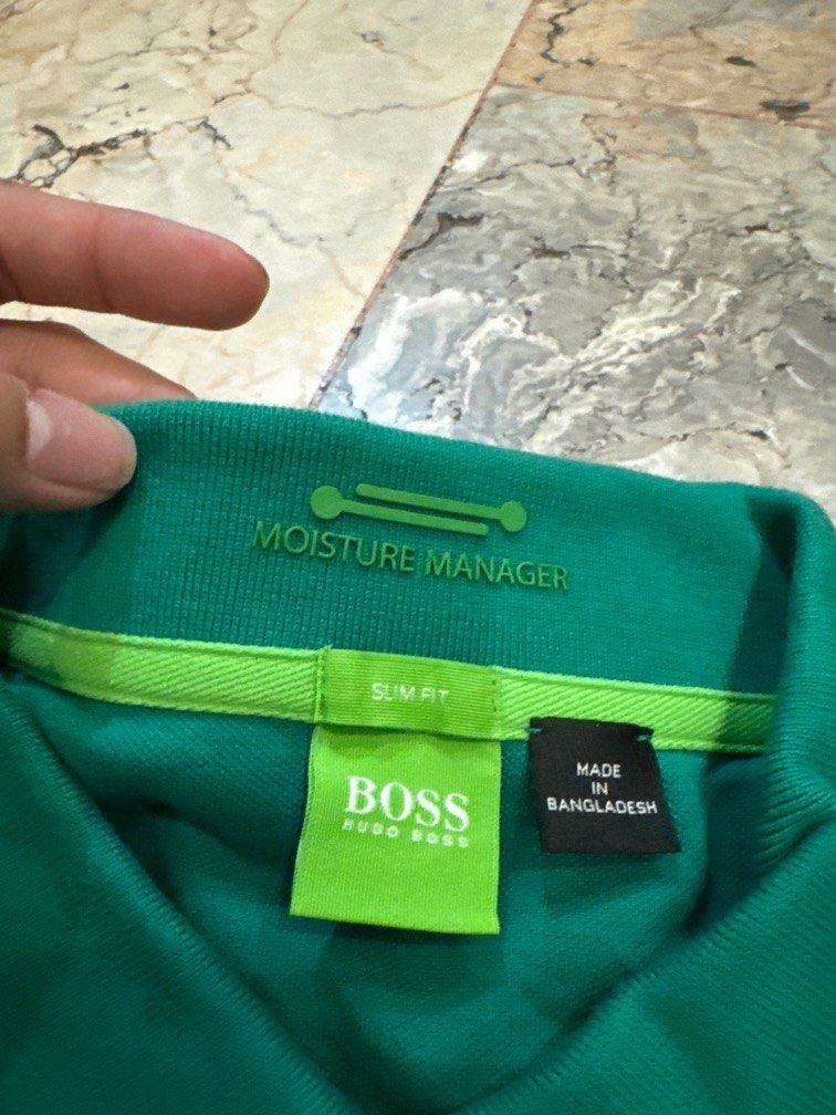 Authentic Hugo Boss Polo shirt (Category: Tshirts & Polo Shirts ) located in Quezon City. Submitted by dikonaneed (Listing ID 1306626091, Image 3). Description: Used once Size L slim fit 28 x 21” still has the extra button on tag.