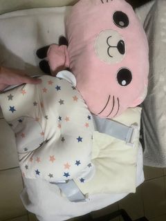 Baby Bath Cushion, Infant Pillow & Cat Plushie