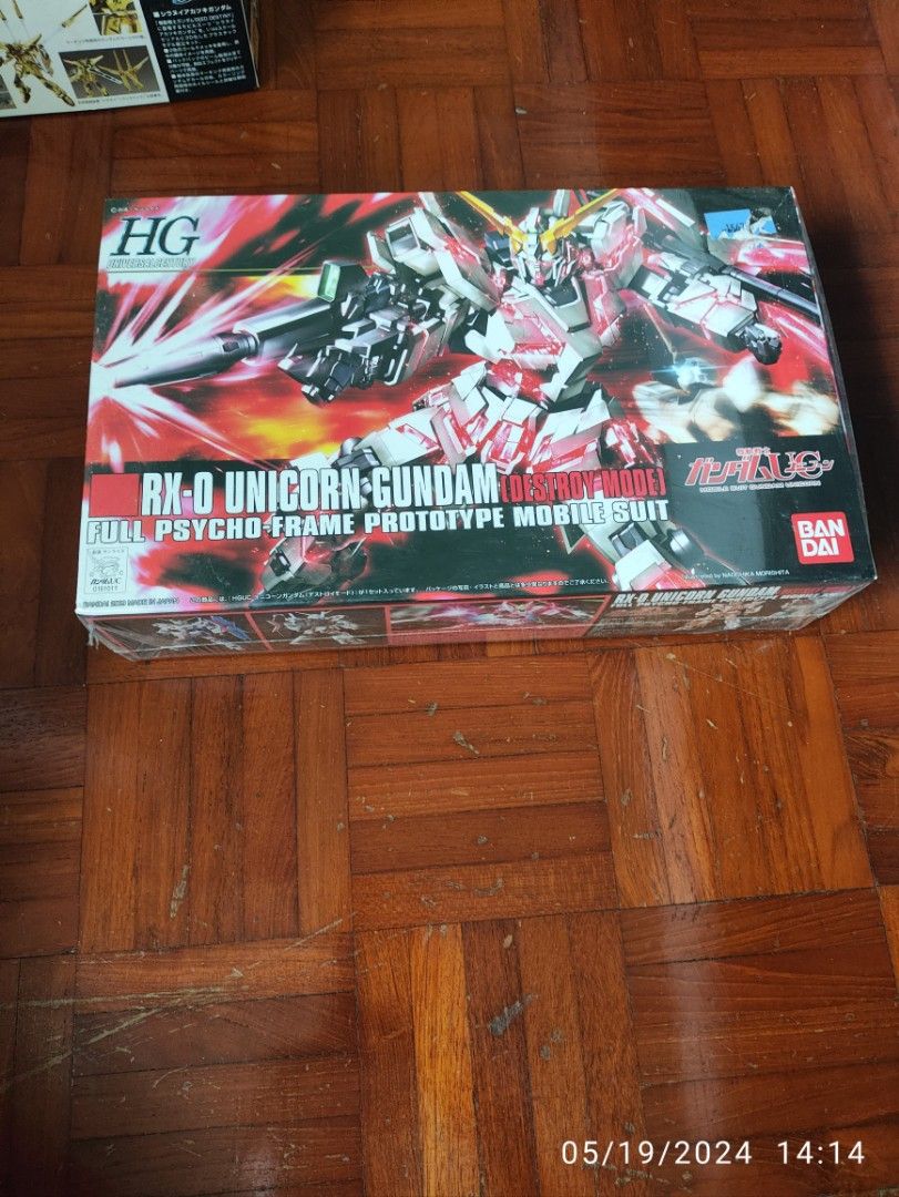 Bandai HG Unicorn Gundam Destroy Mode (Category: Gundam Model Kits) located in Singapore. Submitted by ToysInc (Listing ID 1306613913, Image 1). Description: .