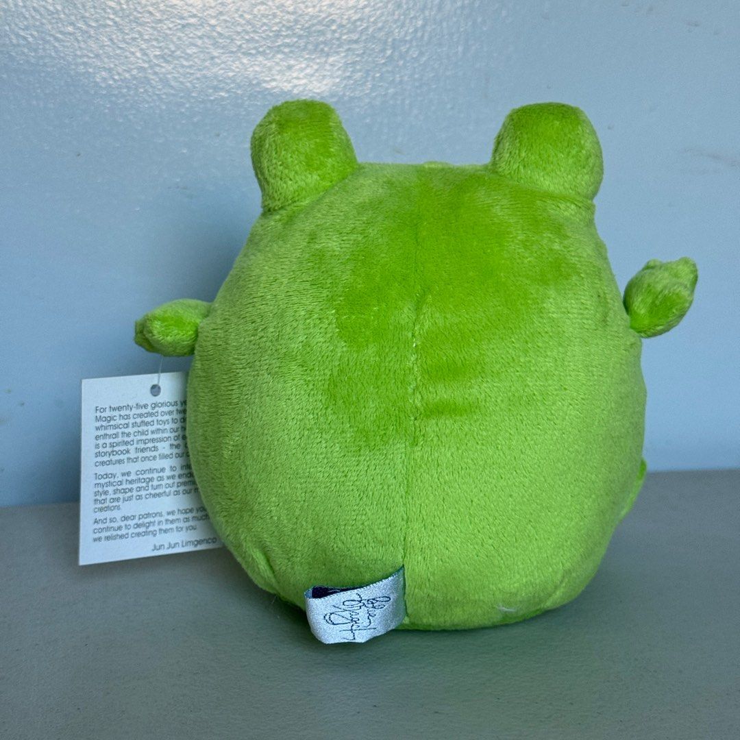 Blue Magic Frog Plushie Toy (Category: Plushies & Soft Toys) located in Binan City. Submitted by aeiryse (Listing ID 1306581685, Image 2). Description: Plastic container has signs of yellowing but the plushie itself can act as new. Also, frogie has a name. His name was Clifford..
