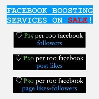 boosting facebook followers, reacts and many more