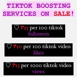 boosting Tiktok followers, likes and views