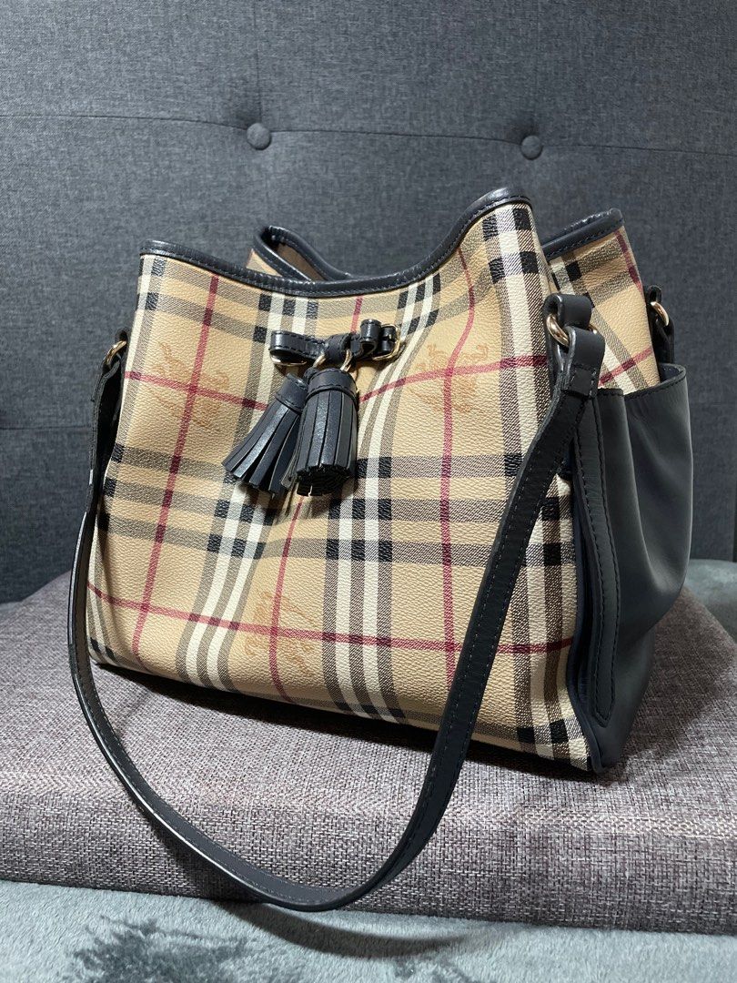 BURBERRY CANTERBURY HAYMARKET CHECK TOTE BAG Authentic Luxury Bags Wallets on Carousell