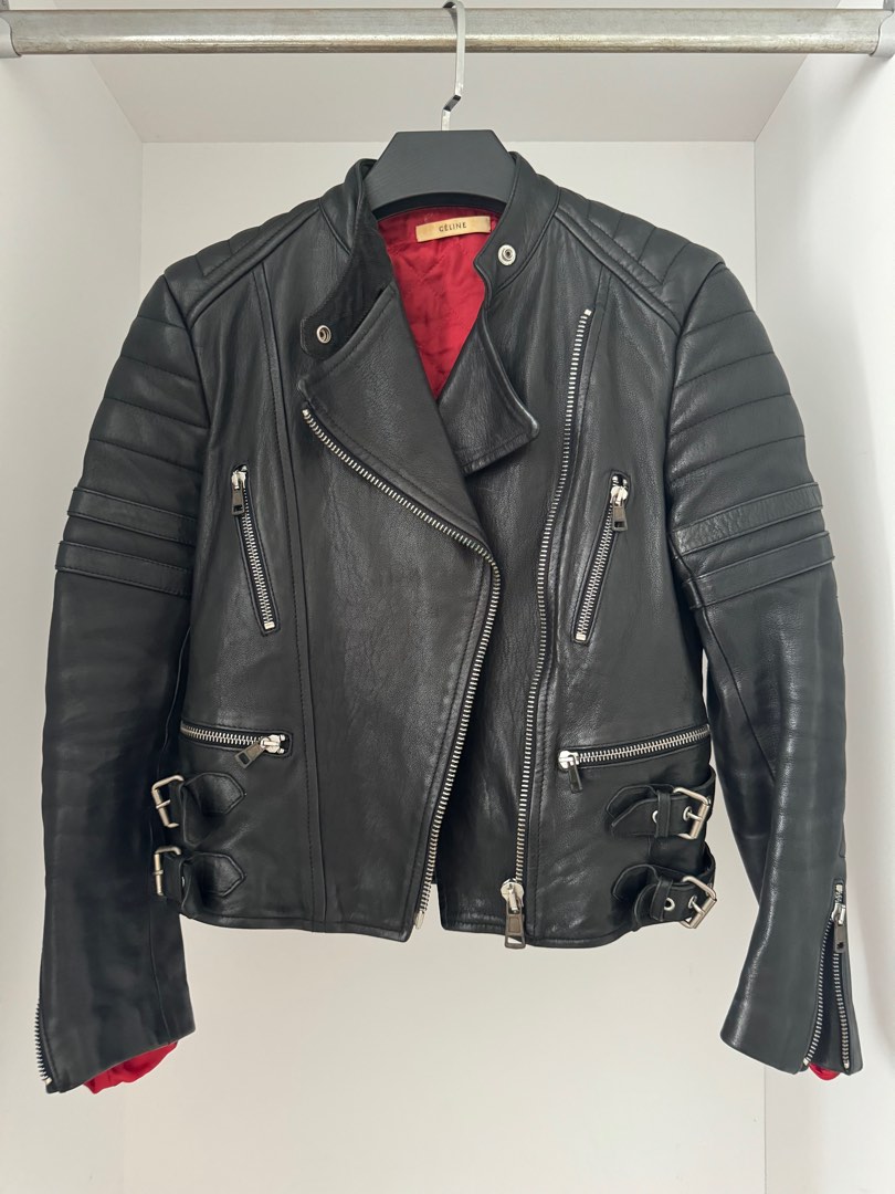 Celine Black Biker Jacket Luxury Apparel on Carousell