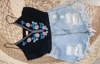 Cropped top and shorts set