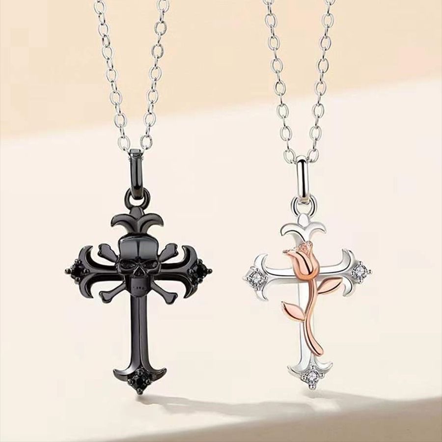Matching cross necklaces for couples top