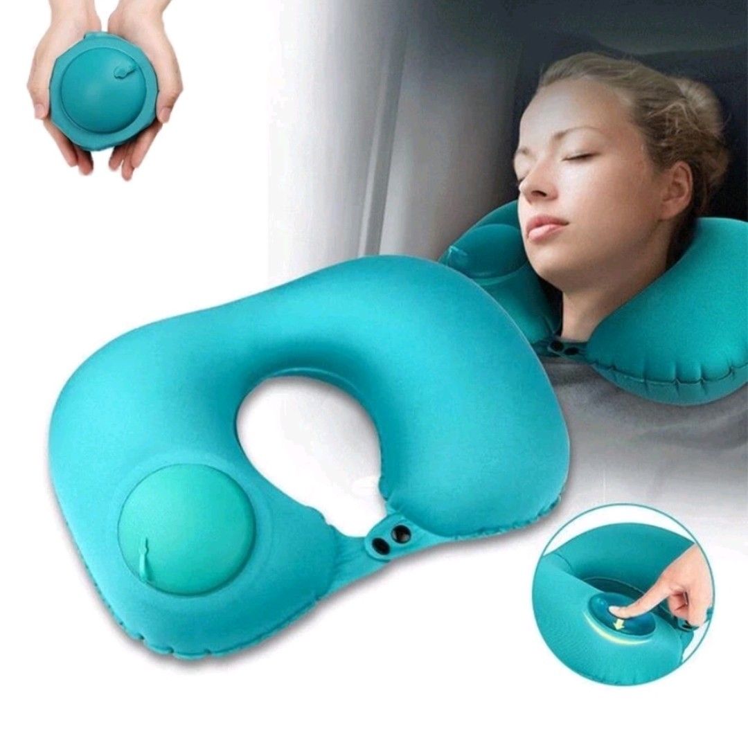 Foldable Inflatable Travel Air Pillow UShaped Neck Cushion Travel Neck