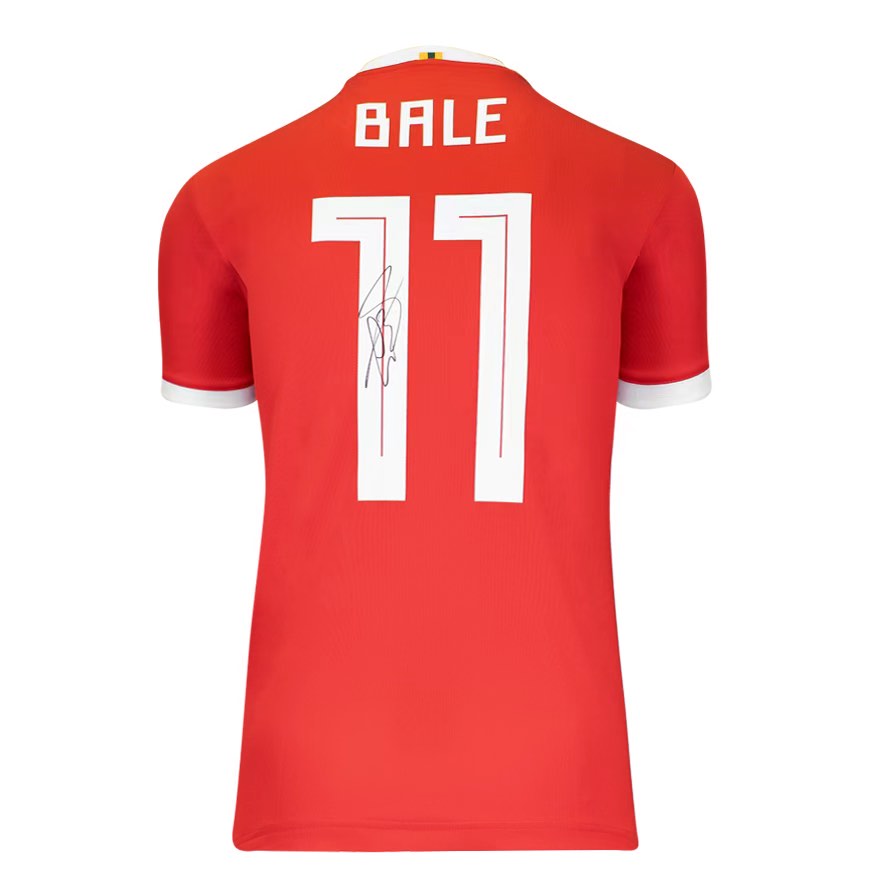Gareth Bale Back Signed Wales 2018 19 Home Shirt with Fan Style Numbers Hobbies Toys Memorabilia Collectibles Fan Merchandise on Carousell