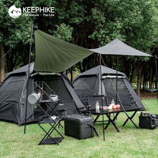 KEEPHIKE - Blackdog Inspired - Brandnew Original Black Camping Tent Fully Waterproof 250x250cm 5 to 8 Person