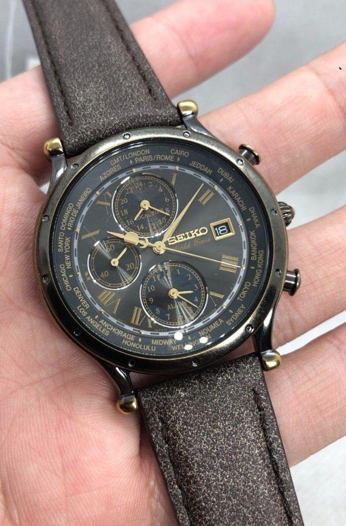 Lowest Price Seiko General Age Of Discover Men s SPL062 LIMITED EDITION Chronograph Leather Strap Watch spl062 spl062p spl062p1 Birthday gift