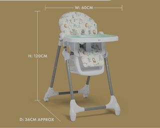 Mamas & Papas Snax Folding & Freestanding Highchair - Animal Alphabet Colour